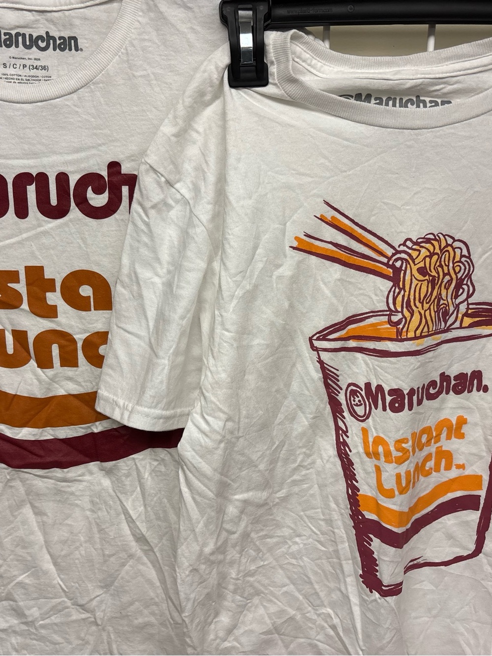 Two (2) Maruchan Instant Lunch Short Sleeve Cotton T-Shirts Size Small NWT/NWOT.